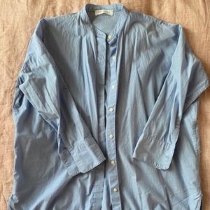 Everlane Cotton Collarless Square Shirt